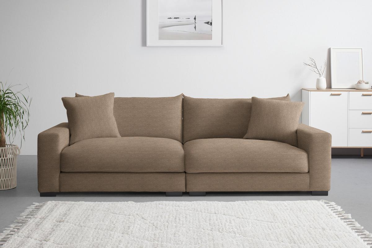 Mega pohovka PEDRO 1200, karamelový menčester - karamelová, Modern, kov/drevo (261/83/124cm) - Mömax
