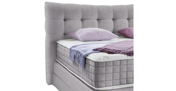 Boxspringbett mit Kontinental Matratze 160x200 Domino - Hellgrau, KONVENTIONELL, Holz (160/200cm) - James Wood
