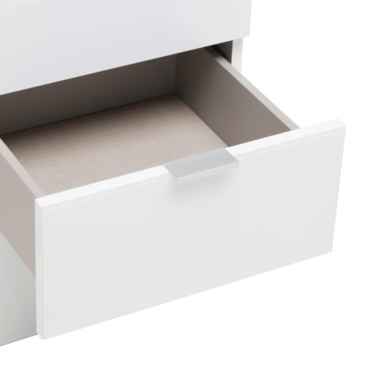Nočný stolík FIFTY - sivá/biela, Konventionell, kov/kompozitné drevo (40/61/42cm) - Premium Living