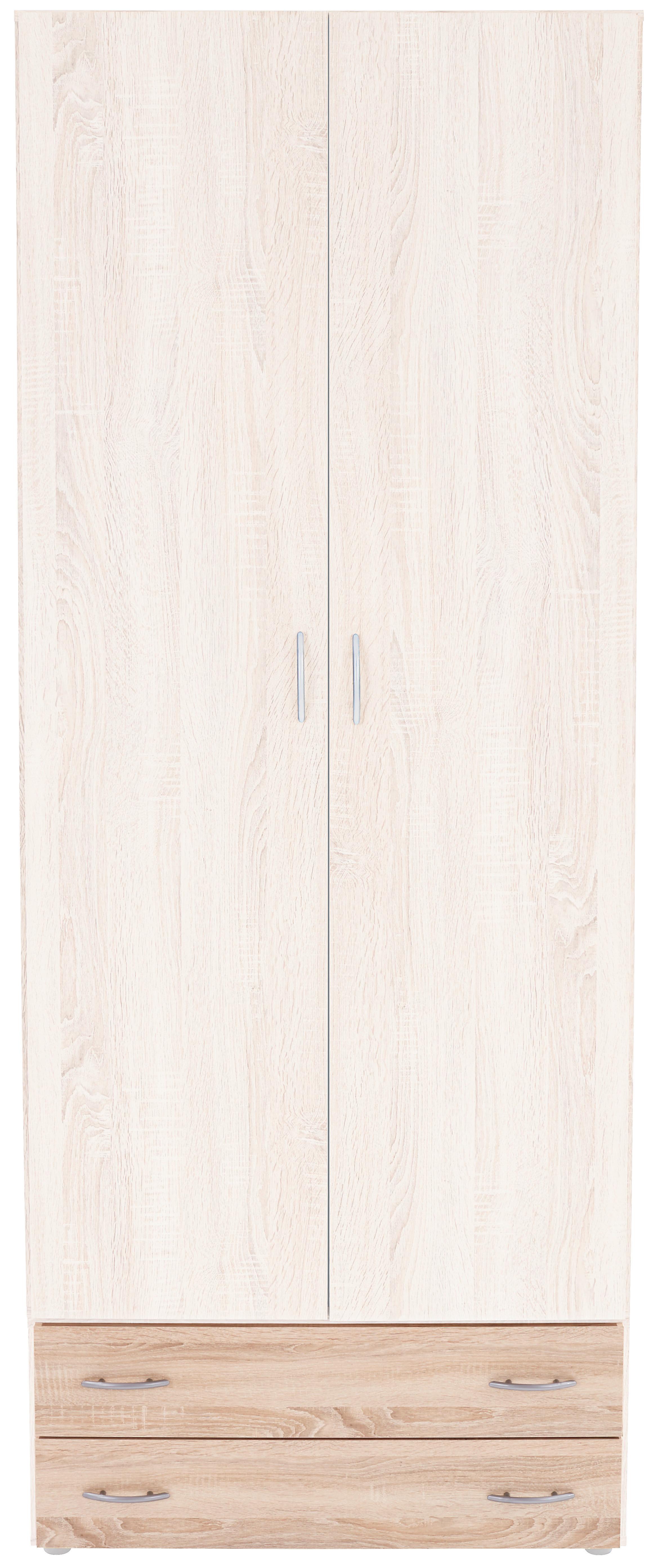 ZÁSUVKA BASE 2 - Sonoma dub/barvy hliníku, Konvenční, kompozitní dřevo/plast (80/33/52cm)