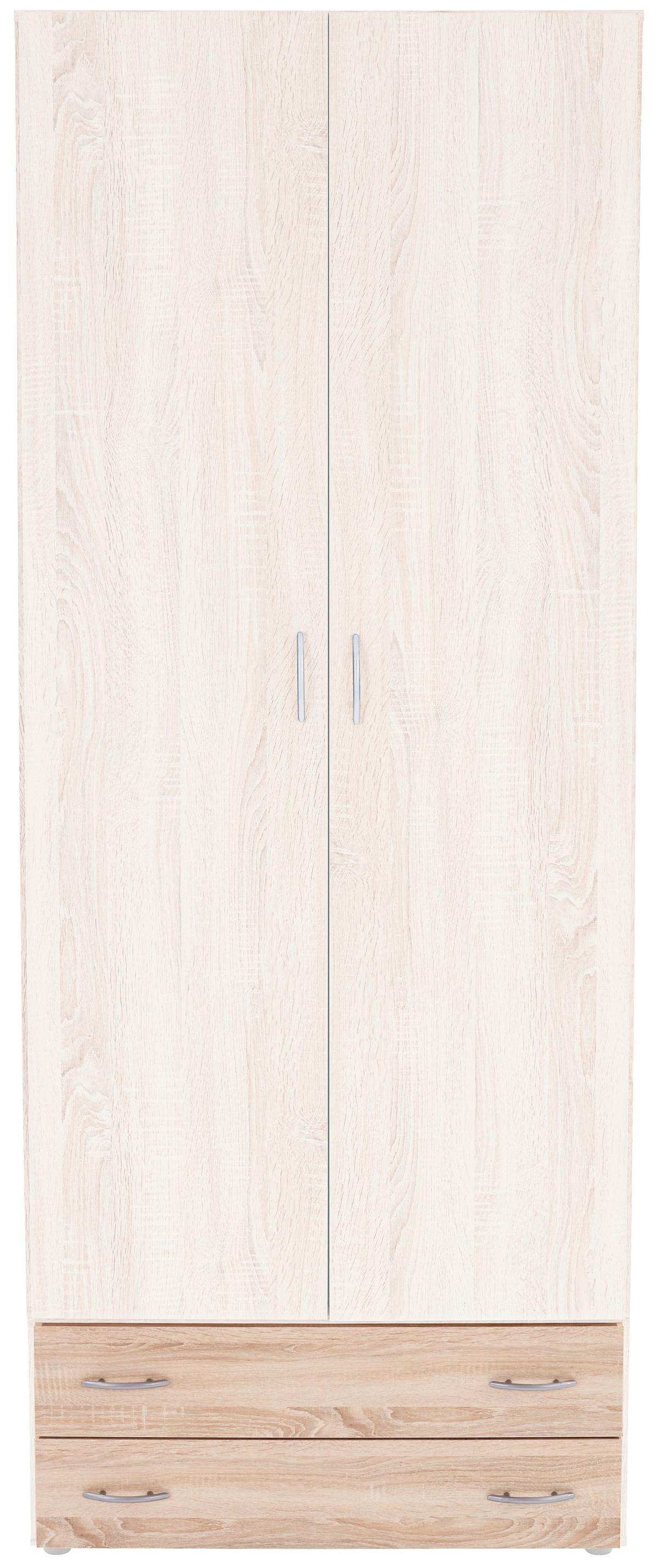 ZÁSUVKA BASE 2 - Sonoma dub/barvy hliníku, Konvenční, kompozitní dřevo/plast (80/33/52cm)