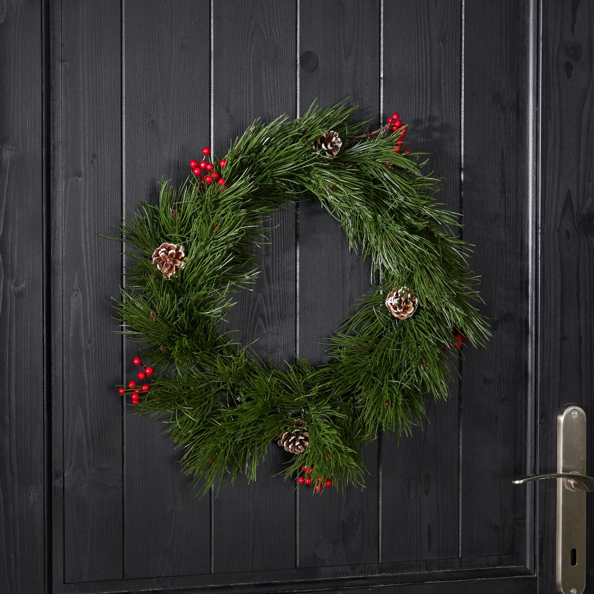 Dekokranz Renzo ⌀ 40 Cm Renzo - Rot/Schwarz, KONVENTIONELL, Holz/Kunststoff (40/4cm) - Ondega