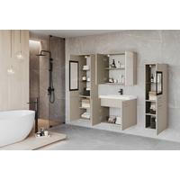 Badezimmer Madrit II 5-Teilig Kaschmir/Beige B: 120,4 cm - Kaschmir/Beige, LIFESTYLE, Glas/Keramik (120,4/131,5/30,2cm) - P & B