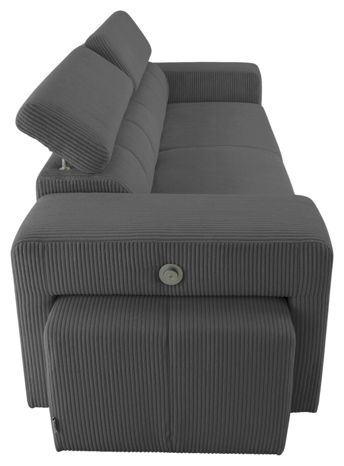 3-SitzerSofa m. Schlaffunktion Sirius S anthrazit, B: 251cm - Anthrazit/Schwarz, KONVENTIONELL, Holz/Holzwerkstoff (251/96/100cm)