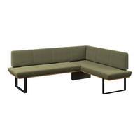 Eckbank Trisan Webstoff grün, S:245x175cm - Schwarz/Grün, MODERN, Holz/Textil (245/175cm) - James Wood