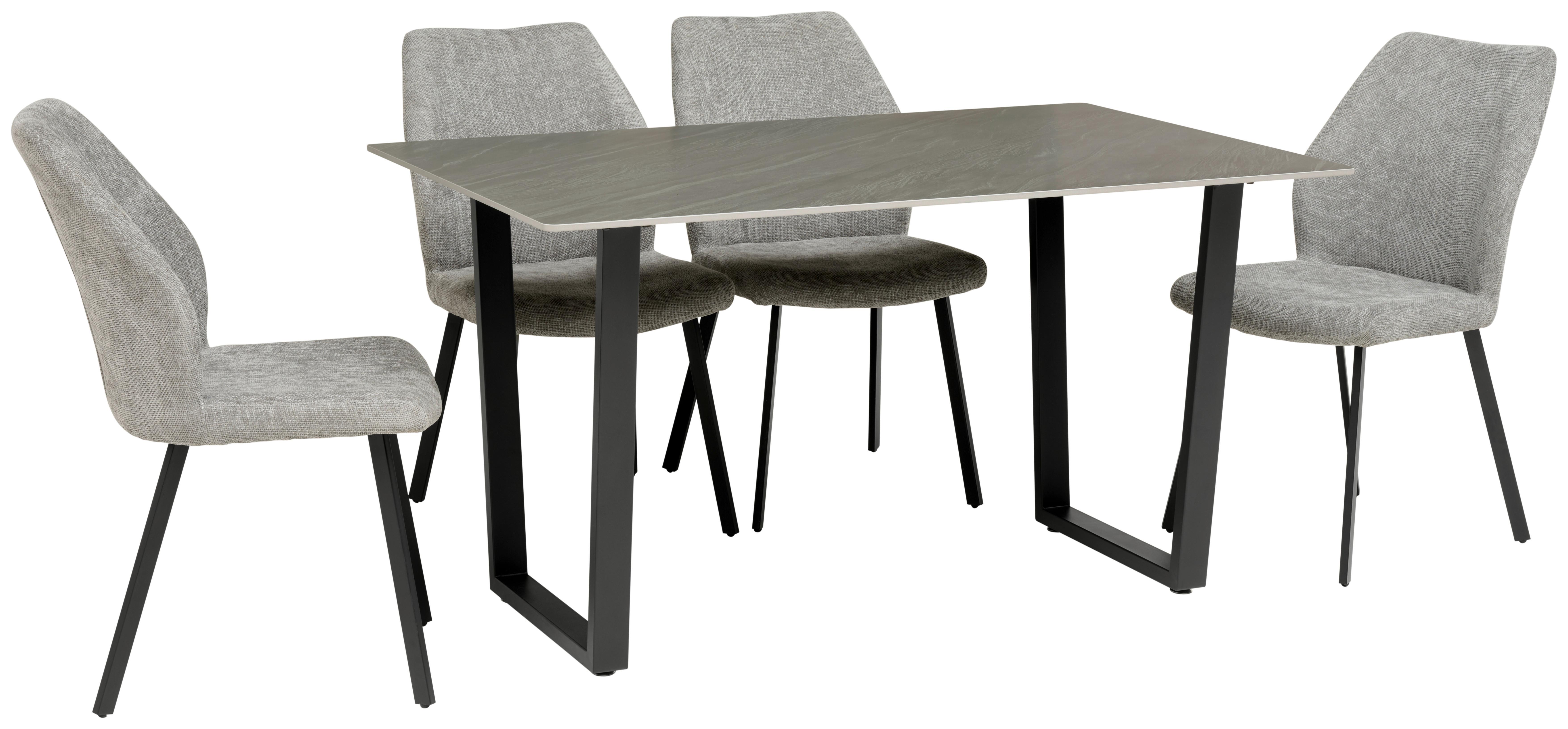 Tischgruppe Perth 5-Teilig Dunkelgrau, B: 140 cm