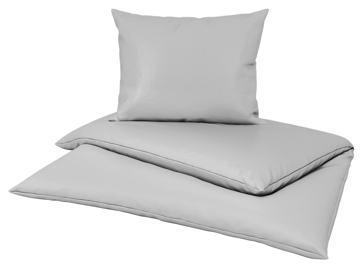 Bettwäsche 140x200 Cm Lydia Satin, Silberfarben - Silberfarben, MODERN, Textil - Luca Bessoni