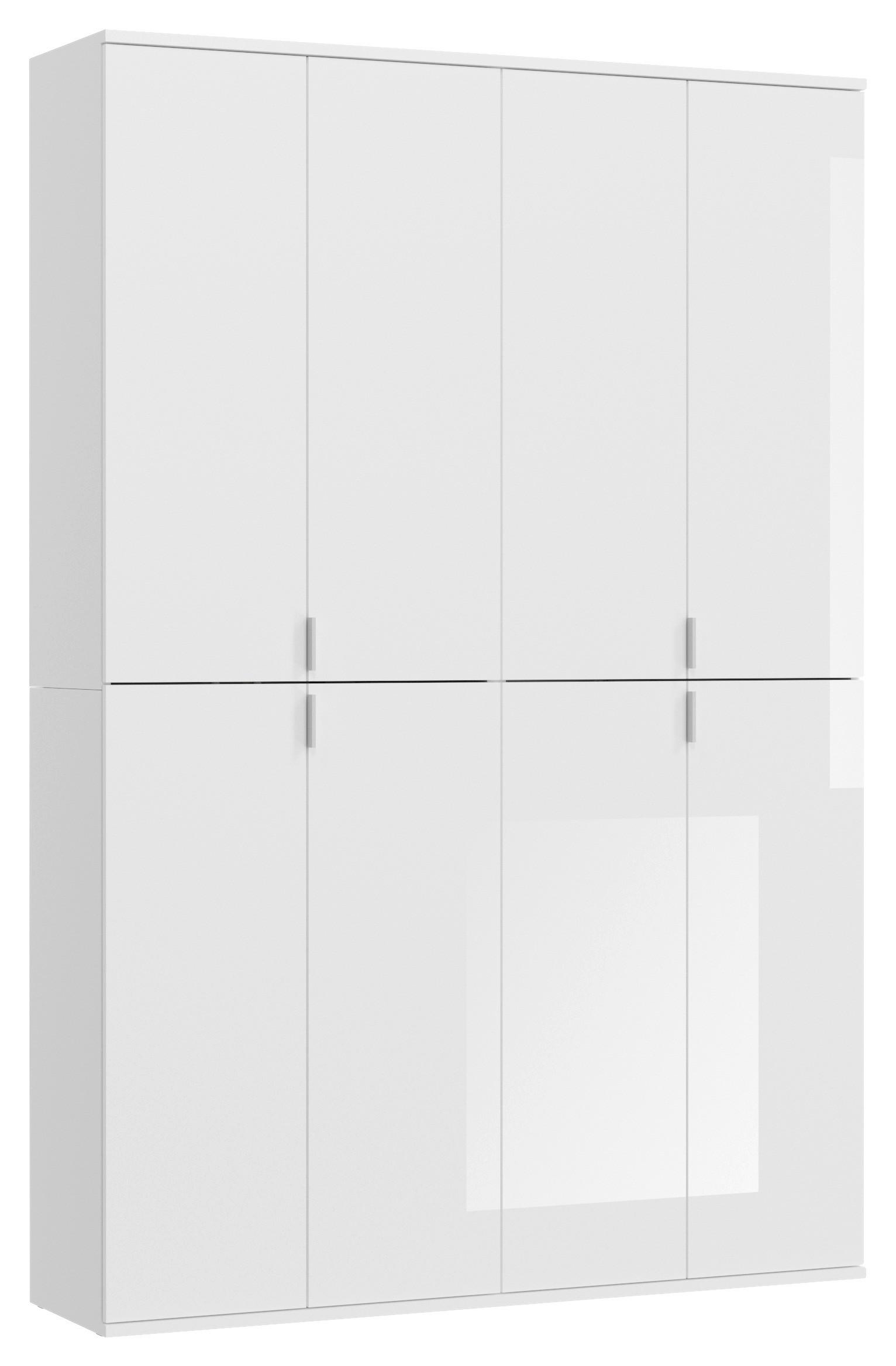 Drehtürenschrank Projekt X Weiß Hg B: 122 cm - Weiß Hochglanz/Weiß, MODERN, Holzwerkstoff (122/193/34cm) - MID.YOU