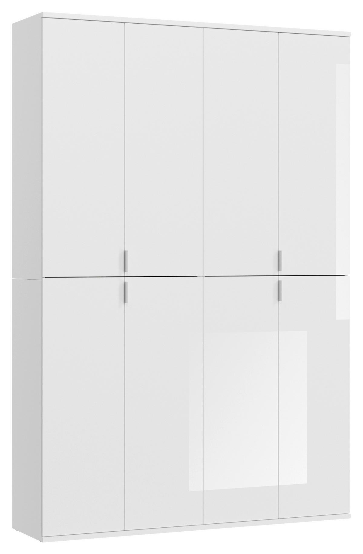 Drehtürenschrank Projekt X Weiß Hg B: 122 cm - Weiß Hochglanz/Weiß, MODERN, Holzwerkstoff (122/193/34cm) - MID.YOU