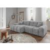 Ecksofa Bosco Silberfarben S: 152x301 cm - Silberfarben/Schwarz, MODERN, Textil (152/301cm) - Livetastic