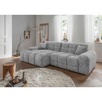 Ecksofa Bosco Silberfarben S: 152x301 cm - Silberfarben/Schwarz, MODERN, Textil (152/301cm) - Livetastic