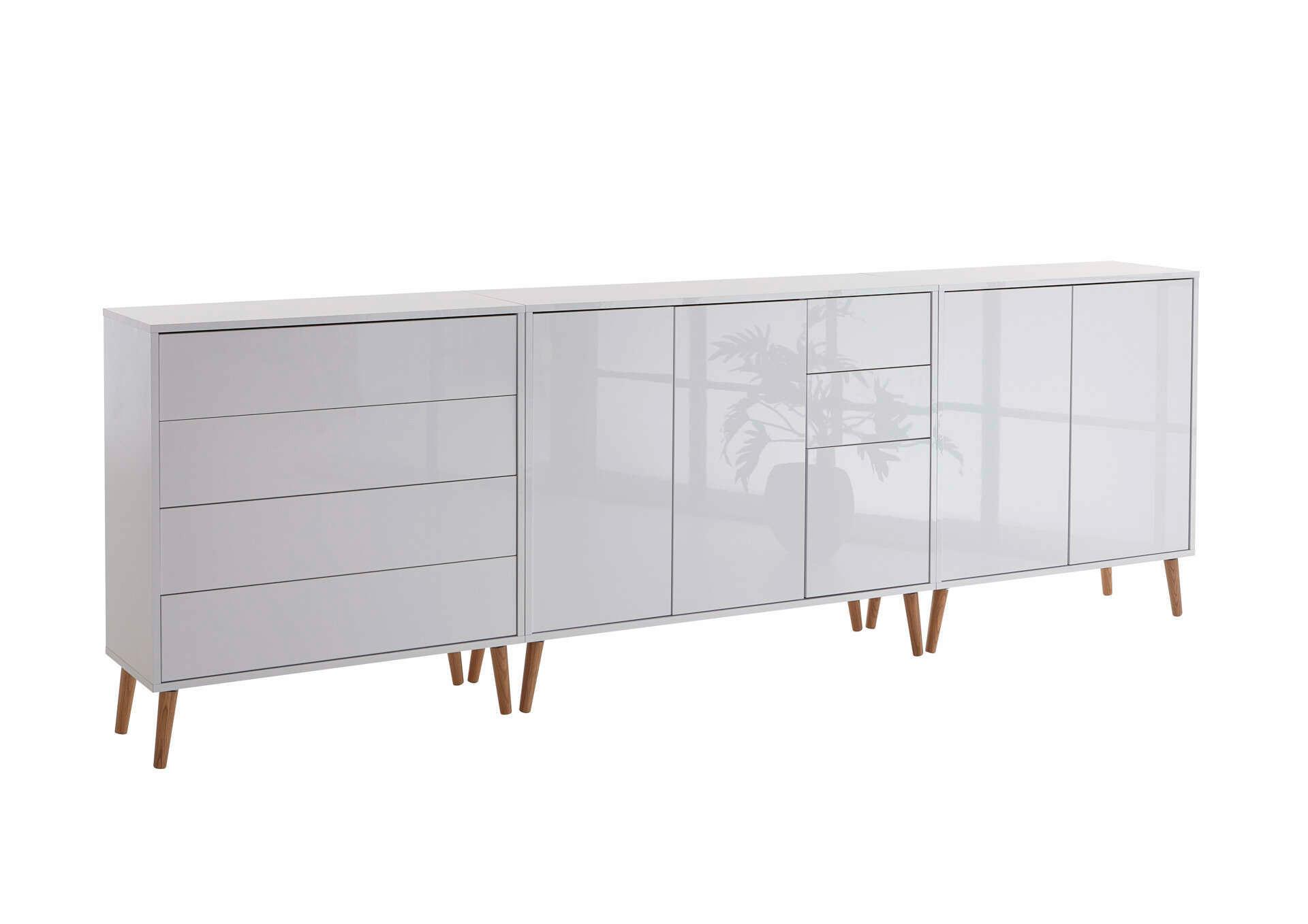 Sideboard Mailand 7 B:263,5cm Weiß/Ecihe