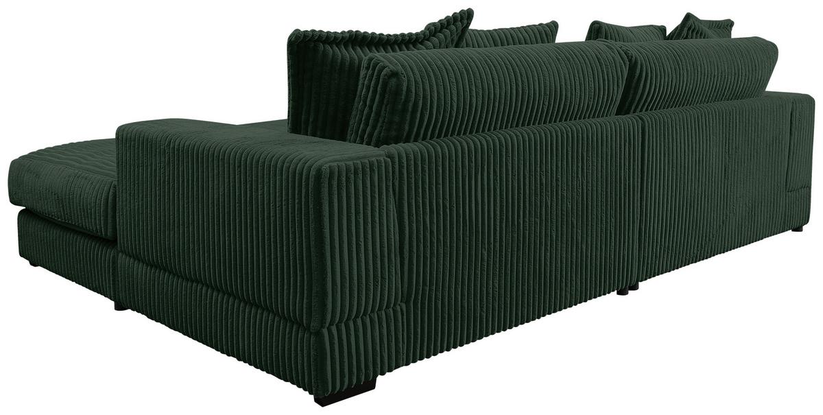 Ecksofa Funny Rechtsmit Hocker Dunkelgrün  B: 285 cm - Dunkelgrün/Schwarz, Basics, Textil (285/195cm) - Livetastic