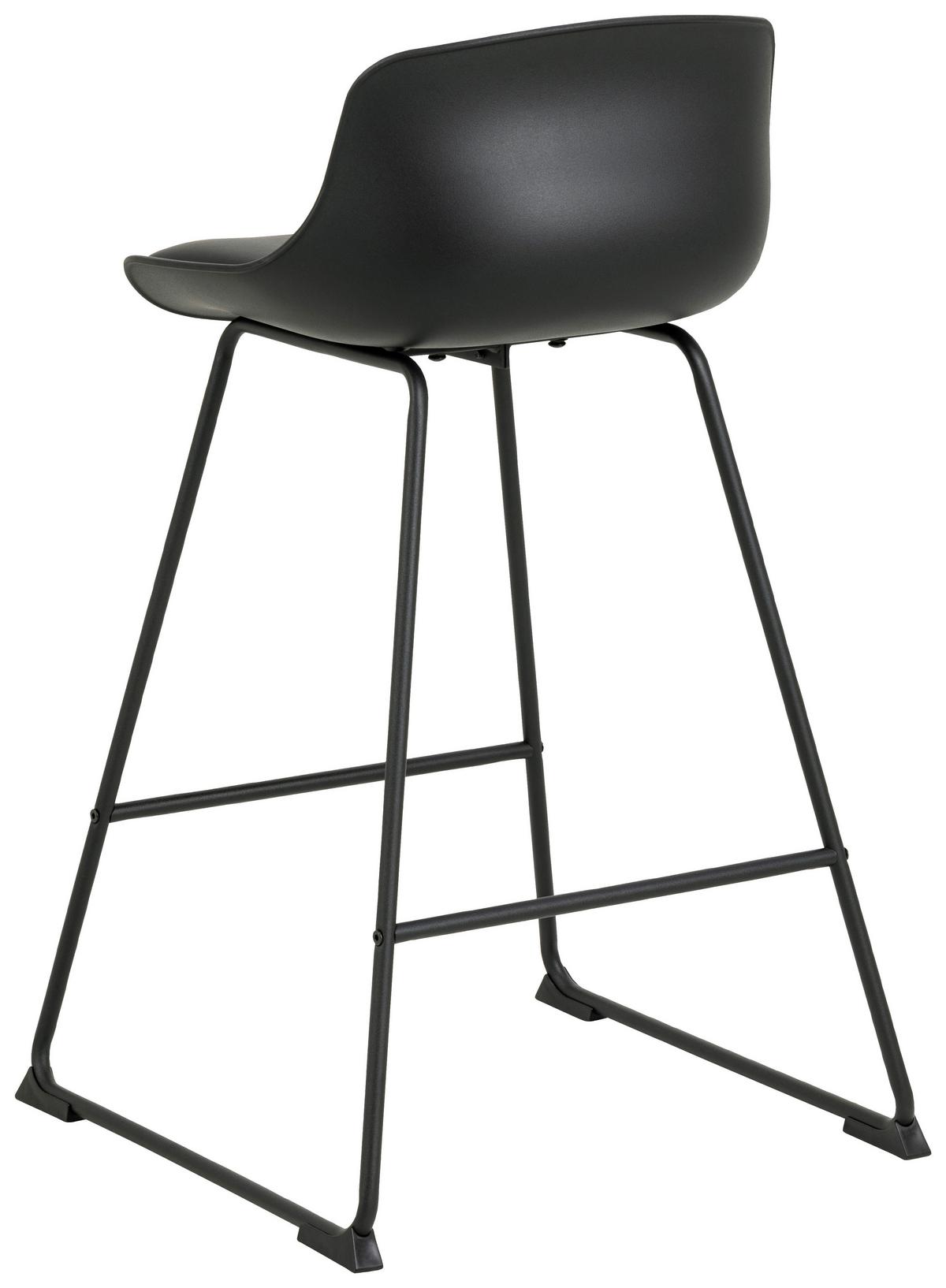 Besucherstuhl Tina Gepolstert Schwarz Bis 110 Kg - Schwarz, MODERN, Textil/Metall (50/84/49cm) - MID.YOU
