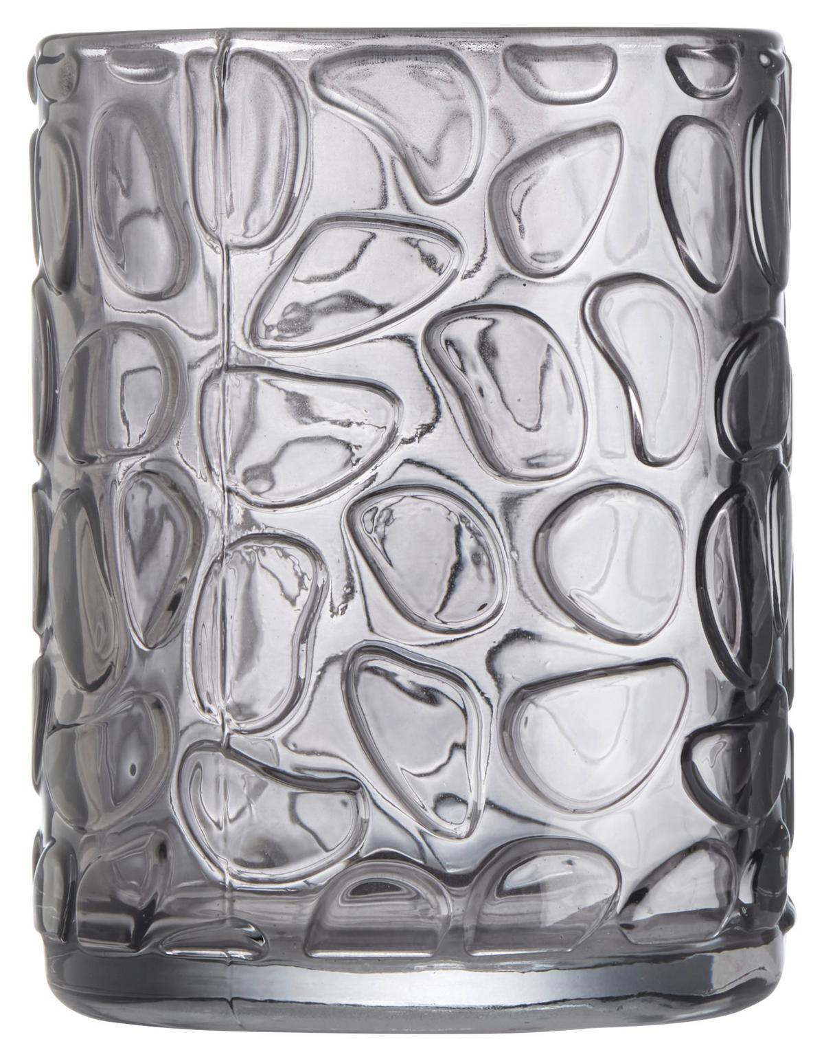 Pohár na zubné kefky CHARLOTTE - číra/svetlosivá, Konventionell, sklo (8/10cm) - Mömax