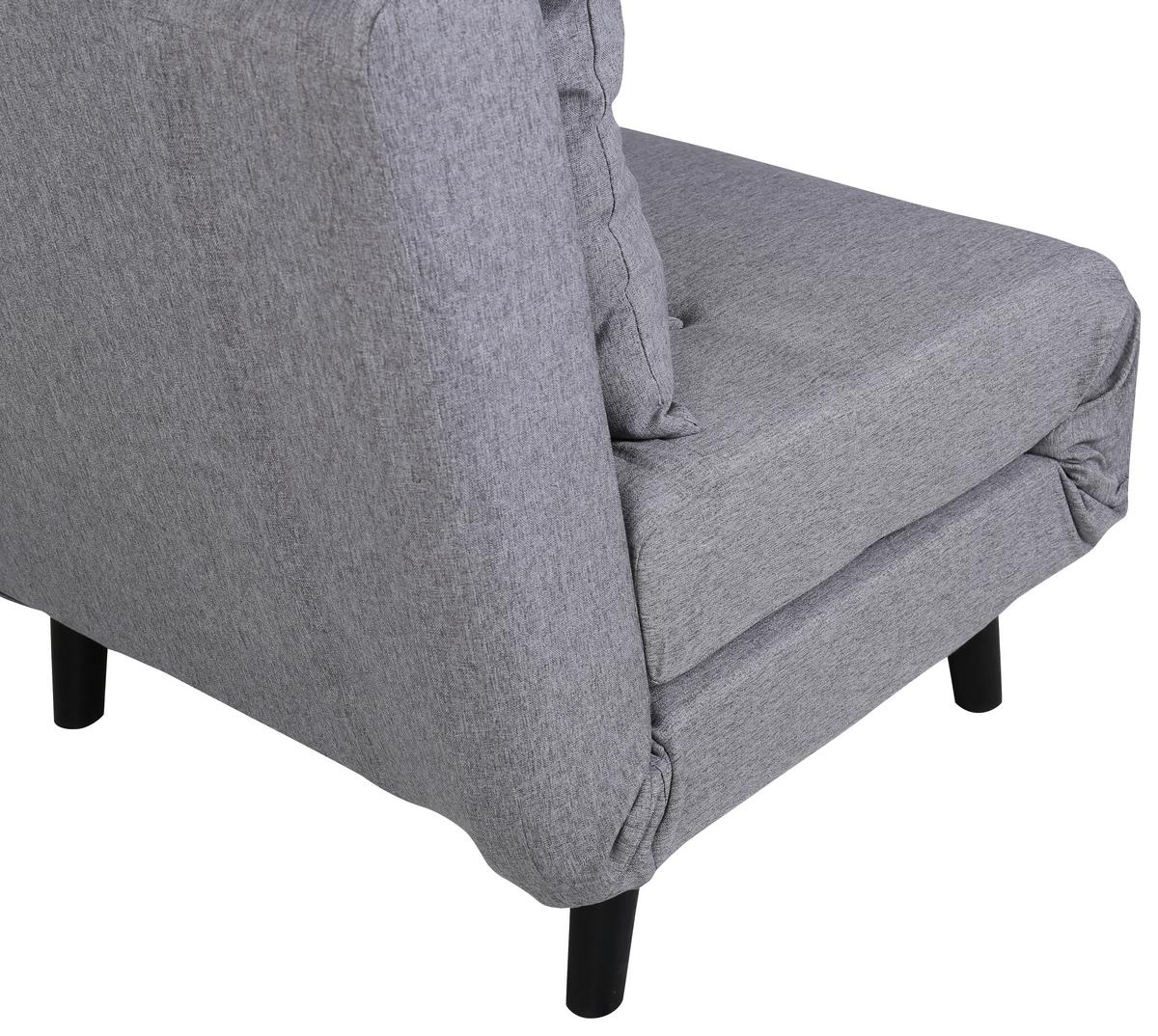 Schlafsessel Vicky - Schwarz/Grau, Design, Textil/Metall (70/88/80cm) - Livetastic