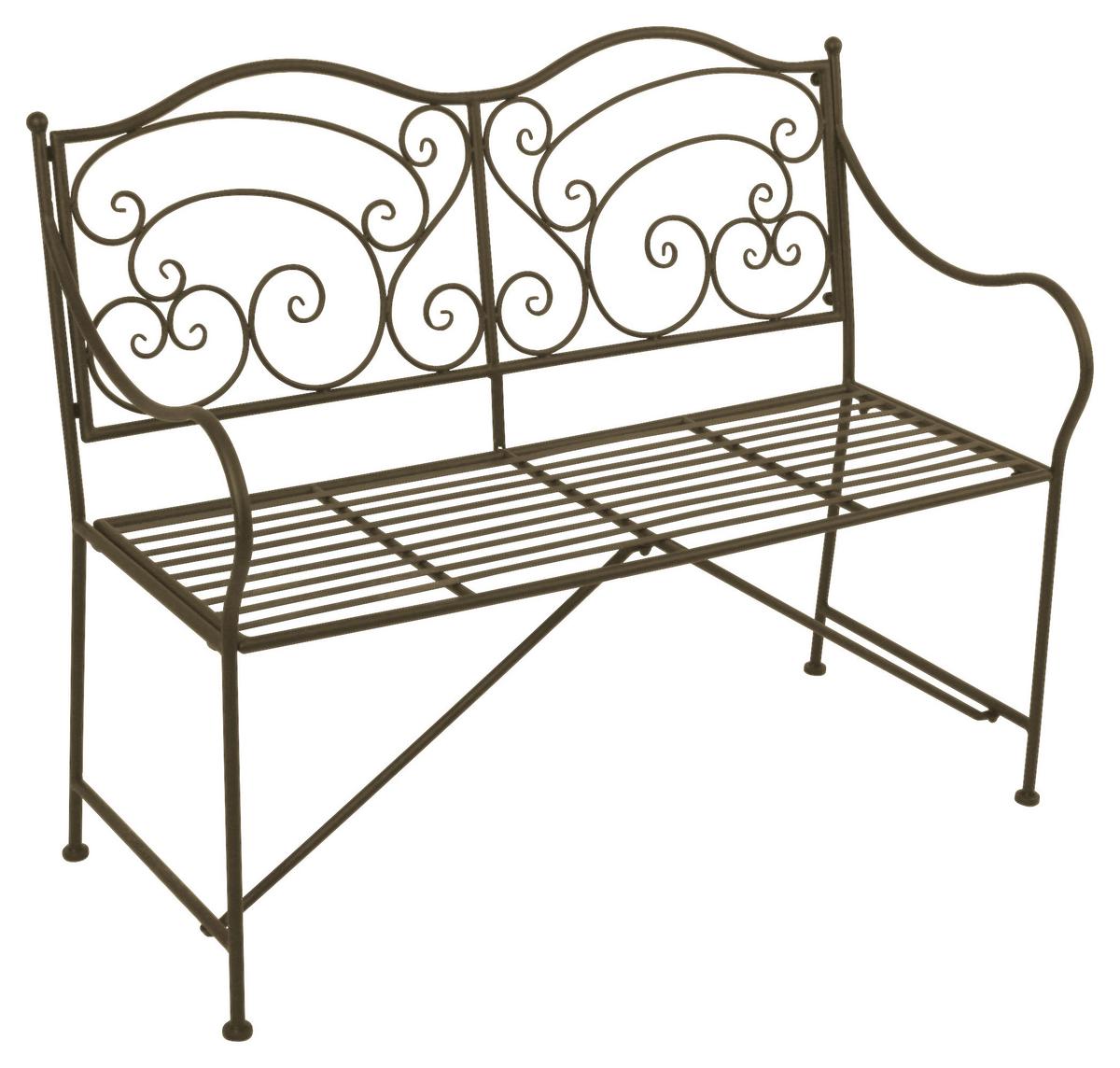 Gartenbank Stahl 2-Sitzer Vesuv mit Rückenlehne - Rostfarben, MODERN, Metall (106/92/54cm)