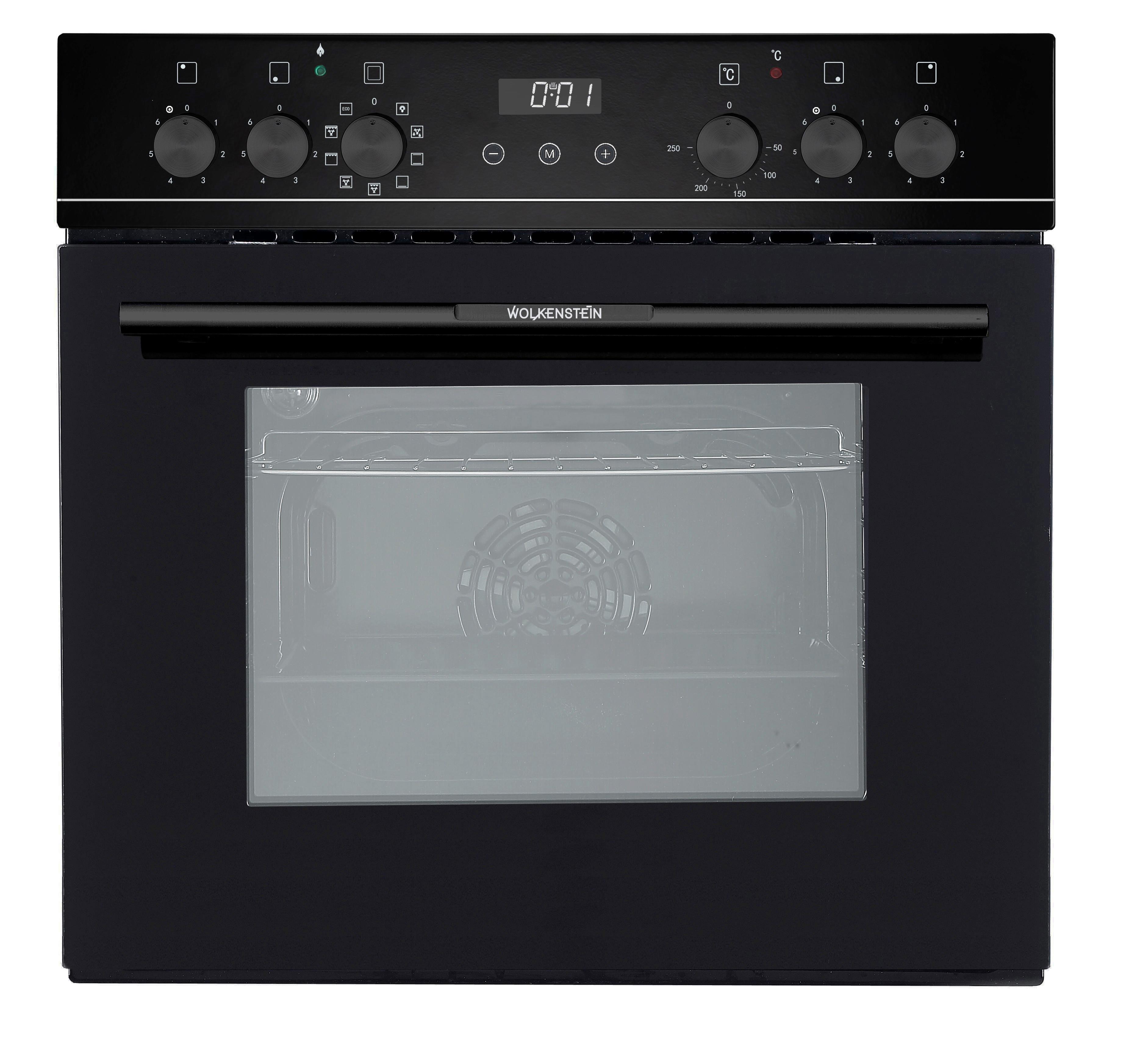 Herdset Wmoc 90 Schwarz B: 59,5 Cm - Schwarz, KONVENTIONELL, Glas/Metall (59,5/59,5/55cm) - Wolkenstein
