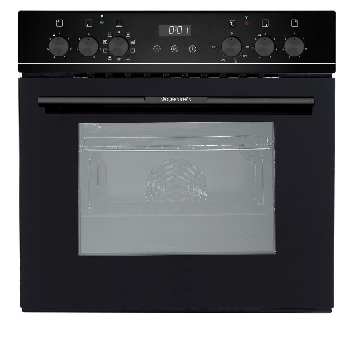 Herdset Wmoc 90 Schwarz B: 59,5 Cm - Schwarz, KONVENTIONELL, Glas/Metall (59,5/59,5/55cm) - Wolkenstein