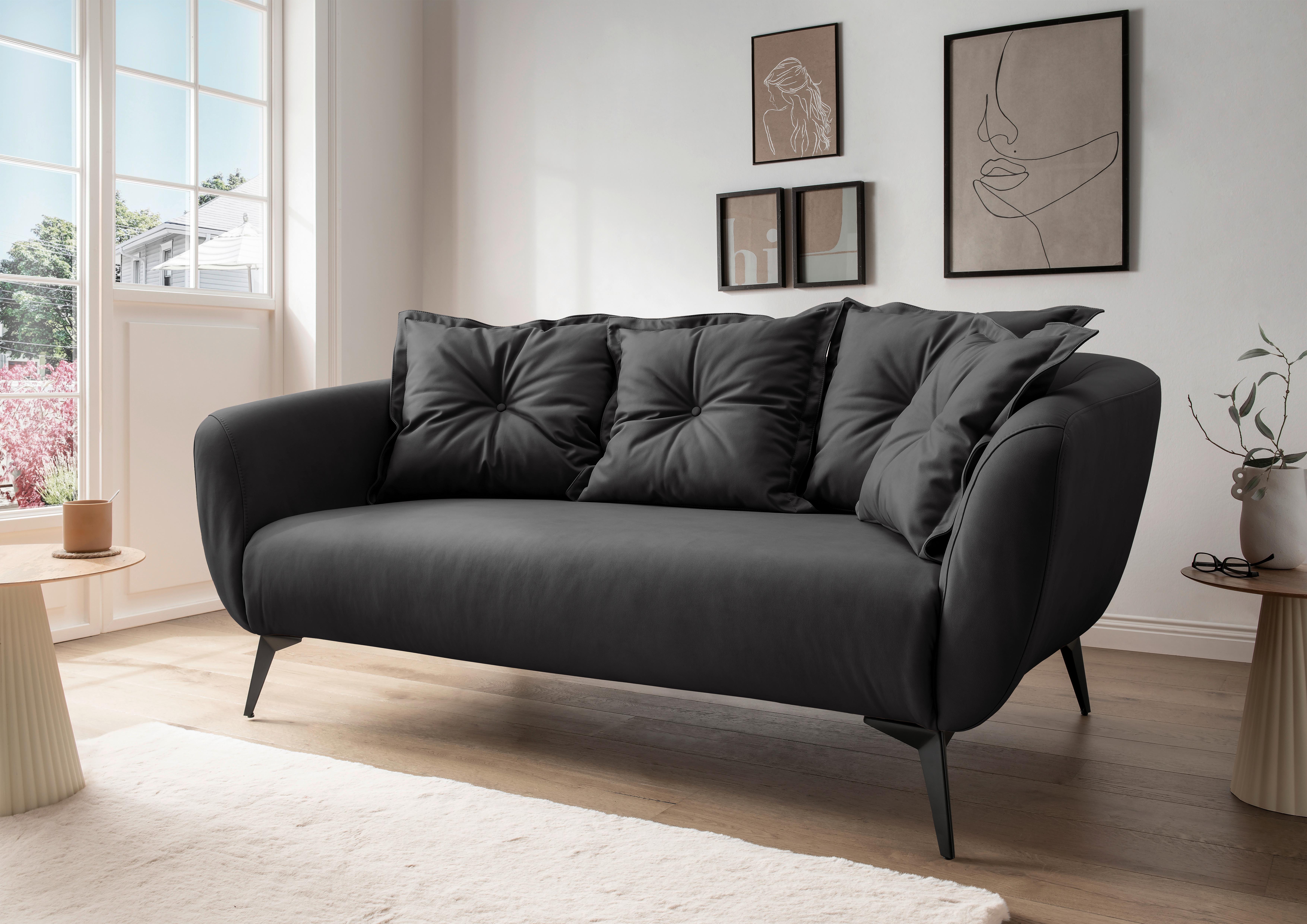 2,5 Sitzer Sofa Baggio Schwarz B: 196 Cm - Schwarz, MODERN, Textil (196/94/103cm) - Livetastic