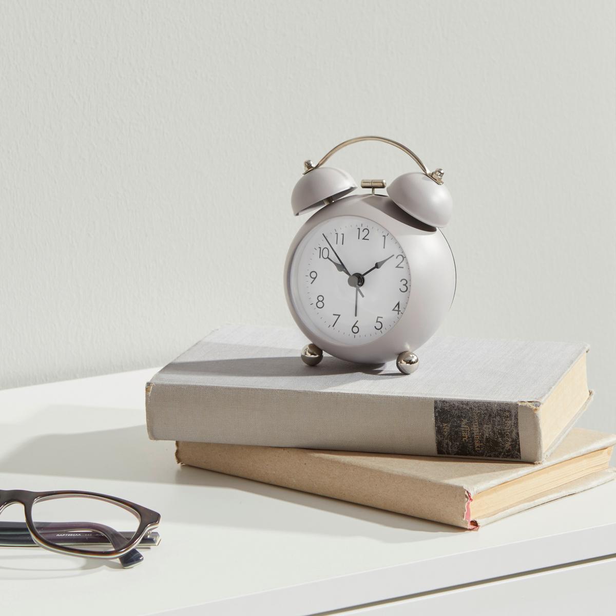 Wecker Alexi - Schwarz/Grau, Design, Glas/Papier (9,1/6,8/13cm) - Luca Bessoni