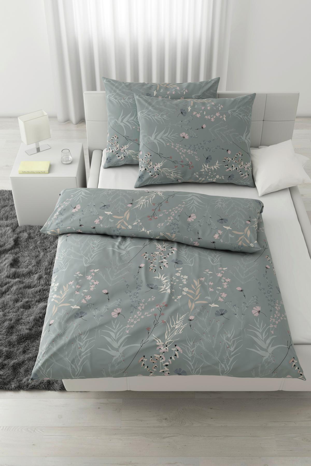 Povlečení Lina XXL, 2x70/90 200/220cm - zelená, Konvenční, textil (200/220cm) - Mömax