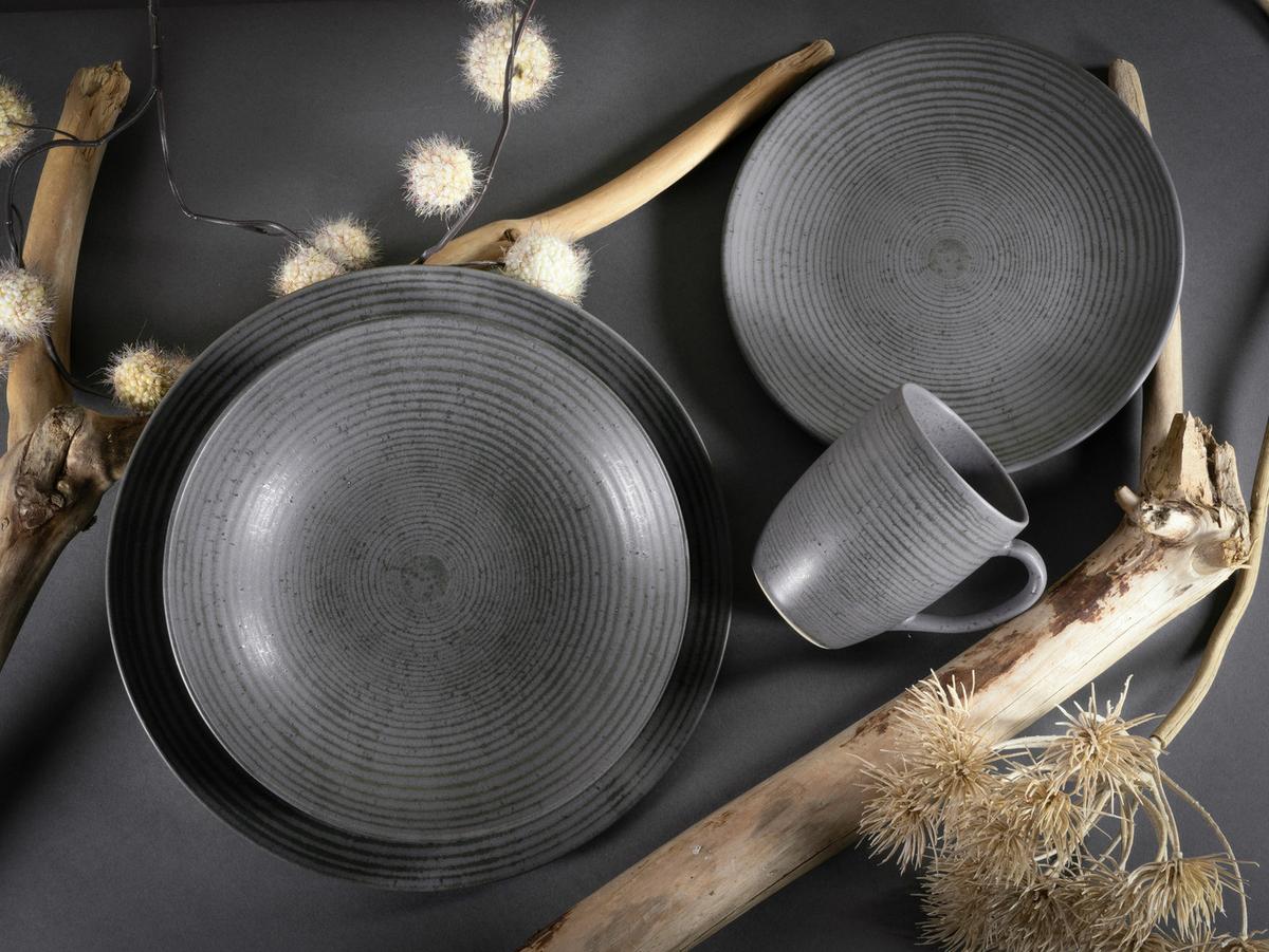 Kombinovaná souprava CATANIA ANTRACIT, 16-dílný - antracitová, Design, keramika - Creatable