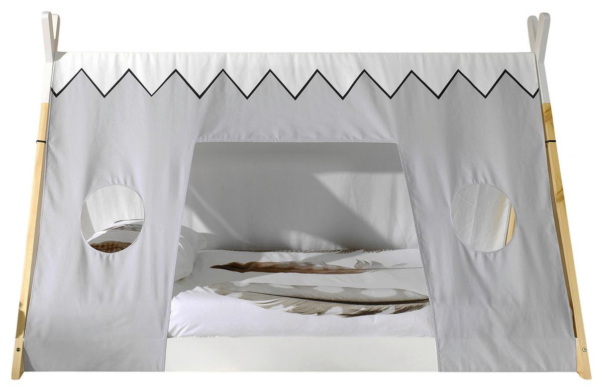 Hausbett Tipi Weiß Lackiert 90x200cm - Naturfarben/Weiß, MODERN, Holz (90/200cm) - Vipack