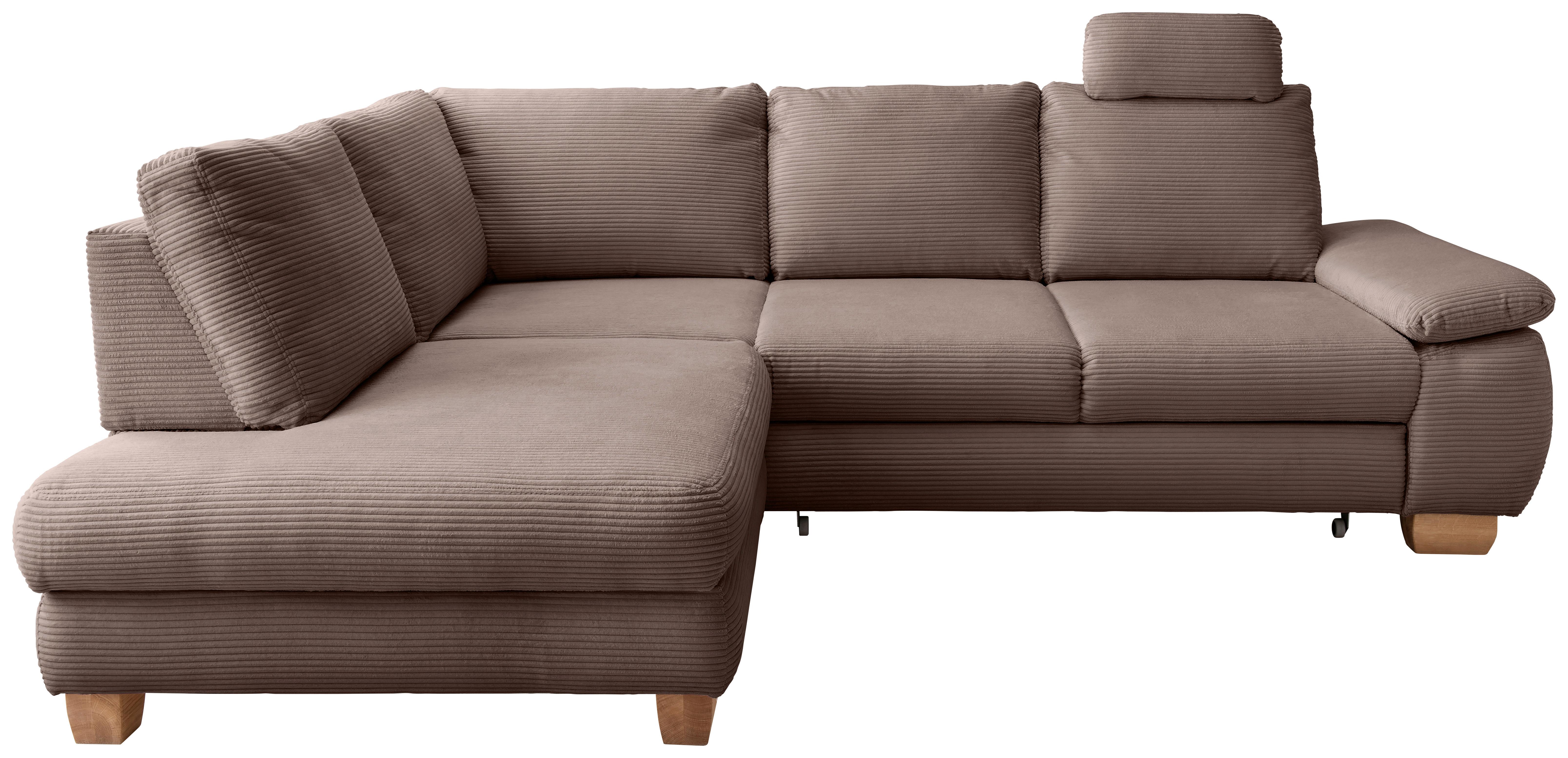 Eckschlafsofa Positano Graubraun S: 206x261 cm - Wildeiche/Graubraun, MODERN, Textil (206/261cm) - Livetastic