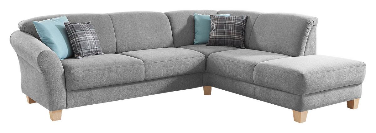 Ecksofa Gotland silberfarben, 257x212 cm - Silberfarben/Naturfarben, KONVENTIONELL, Textil (257/212cm) - Sit & More