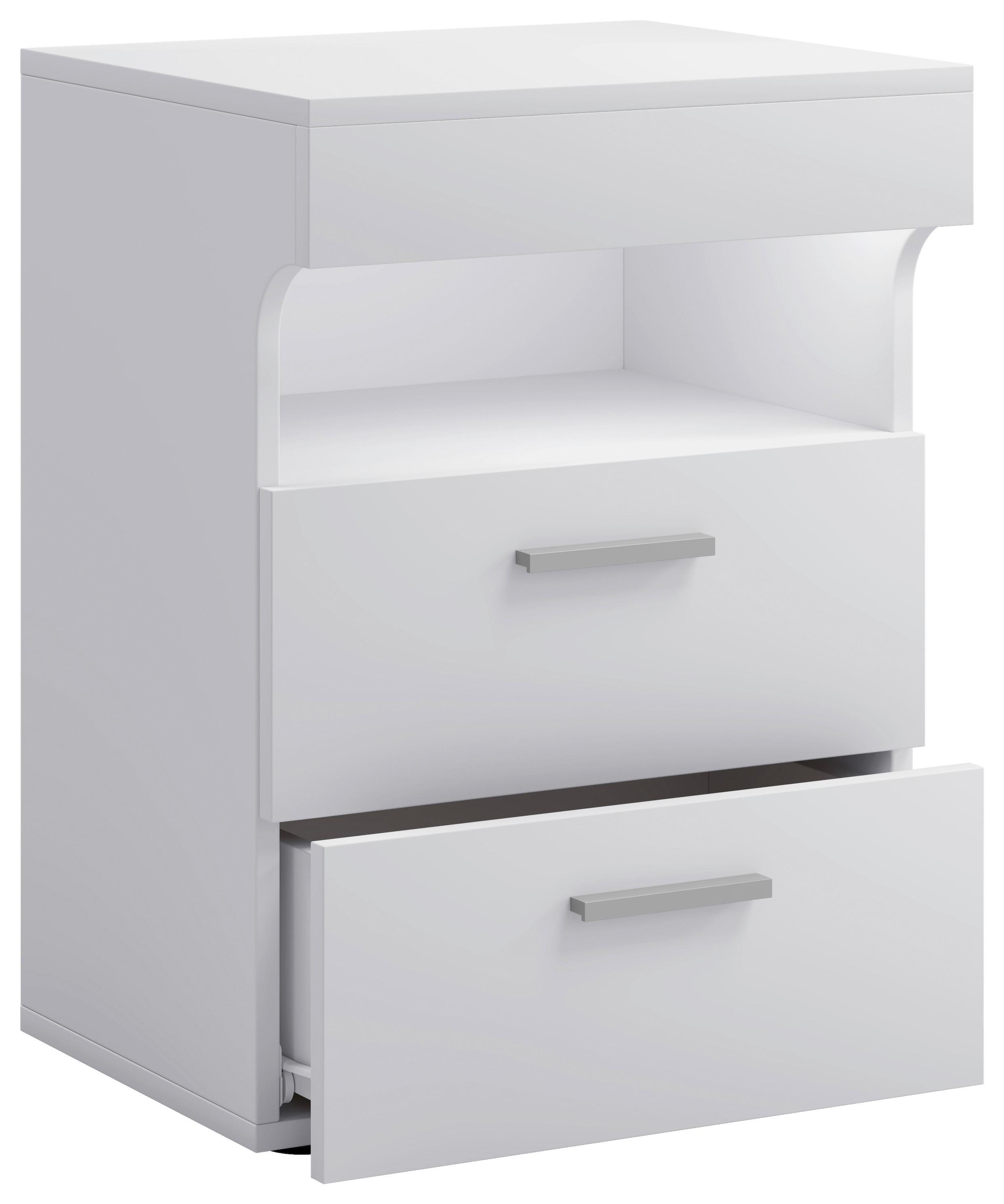 Nachtkästchen Weiß H: 61 cm Slepal