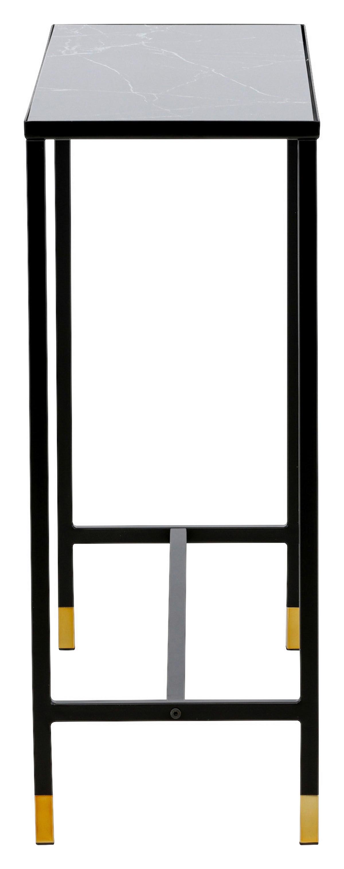 Beistelltisch Dipp - Messingfarben/Schwarz, Design, Glas/Metall (100/30/75cm) - Livetastic