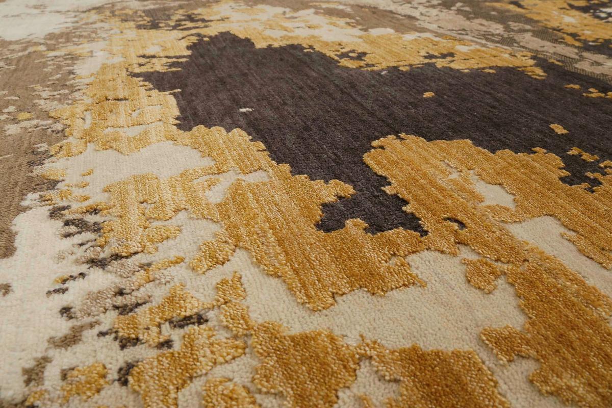 Flachwebteppich Manhattan Schwarz, Goldfarben 50x80 Cm - Beige/Goldfarben, Design, Textil (50/80cm) - Esprit