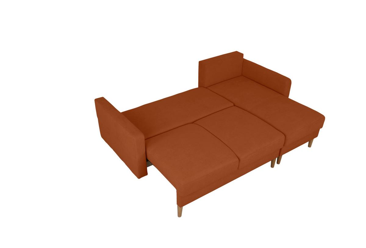 Ecksofa Noret Terracotta S: 223x157 Cm - Buchefarben/Terracotta, Design, Textil (223/157cm) - MID.YOU