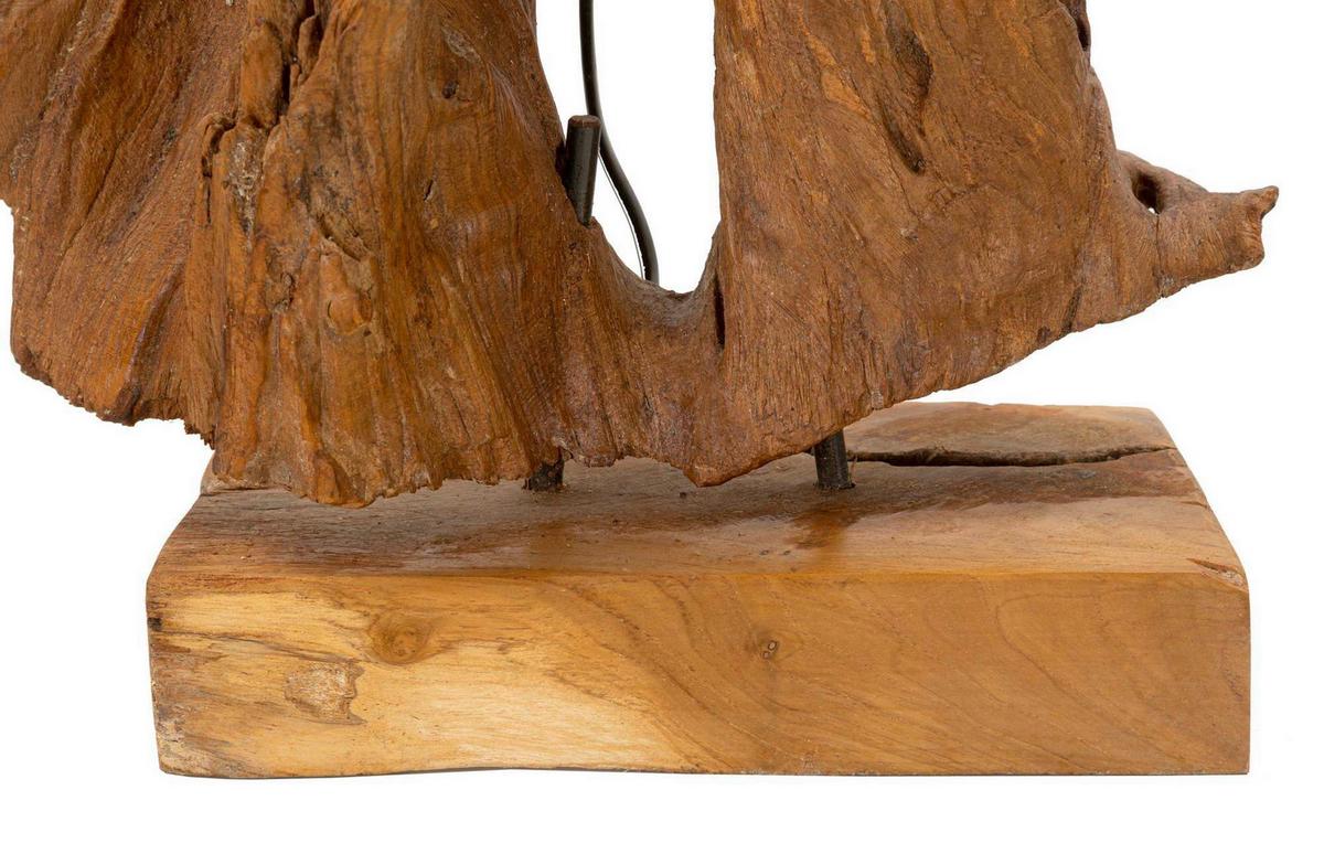 Tischleuchte Teak Da Tavolo Braun B: 35 cm - Braun, Basics, Holz (35/80/35cm)