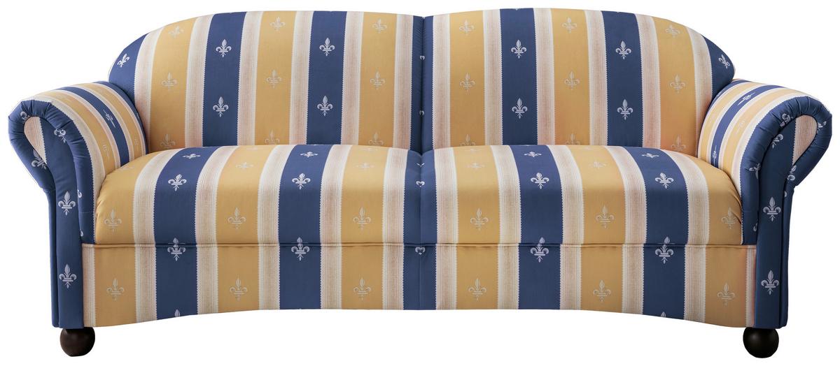 Sitzgarnitur Torello 3-teilig Blau - Wengefarben/Blau, KONVENTIONELL, Textil (439/84/80cm) - Livetastic