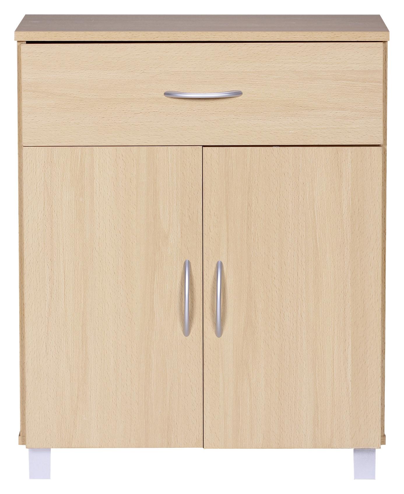 Komoda přírodní - šedá/barvy buku, Konvenční, kompozitní dřevo/plast (60/75/30cm) - MID.YOU