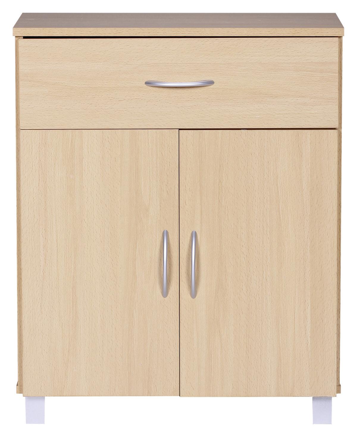 Komoda prírodná - farba buka/sivá, Konventionell, kompozitné drevo/plast (60/75/30cm) - MID.YOU