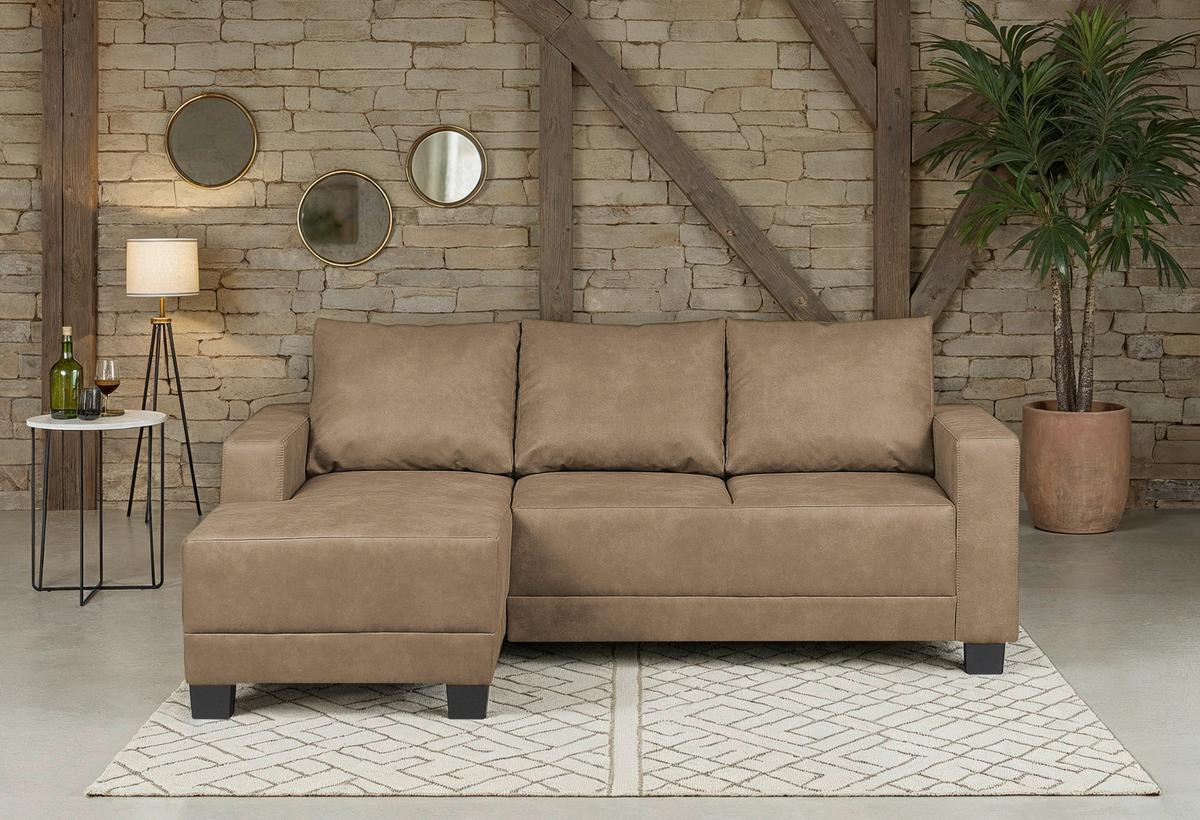 Ecksofa Grenwood Schlammfarben S: 144x200 cm - Schlammfarben/Braun, Design, Textil (144/200cm) - MID.YOU