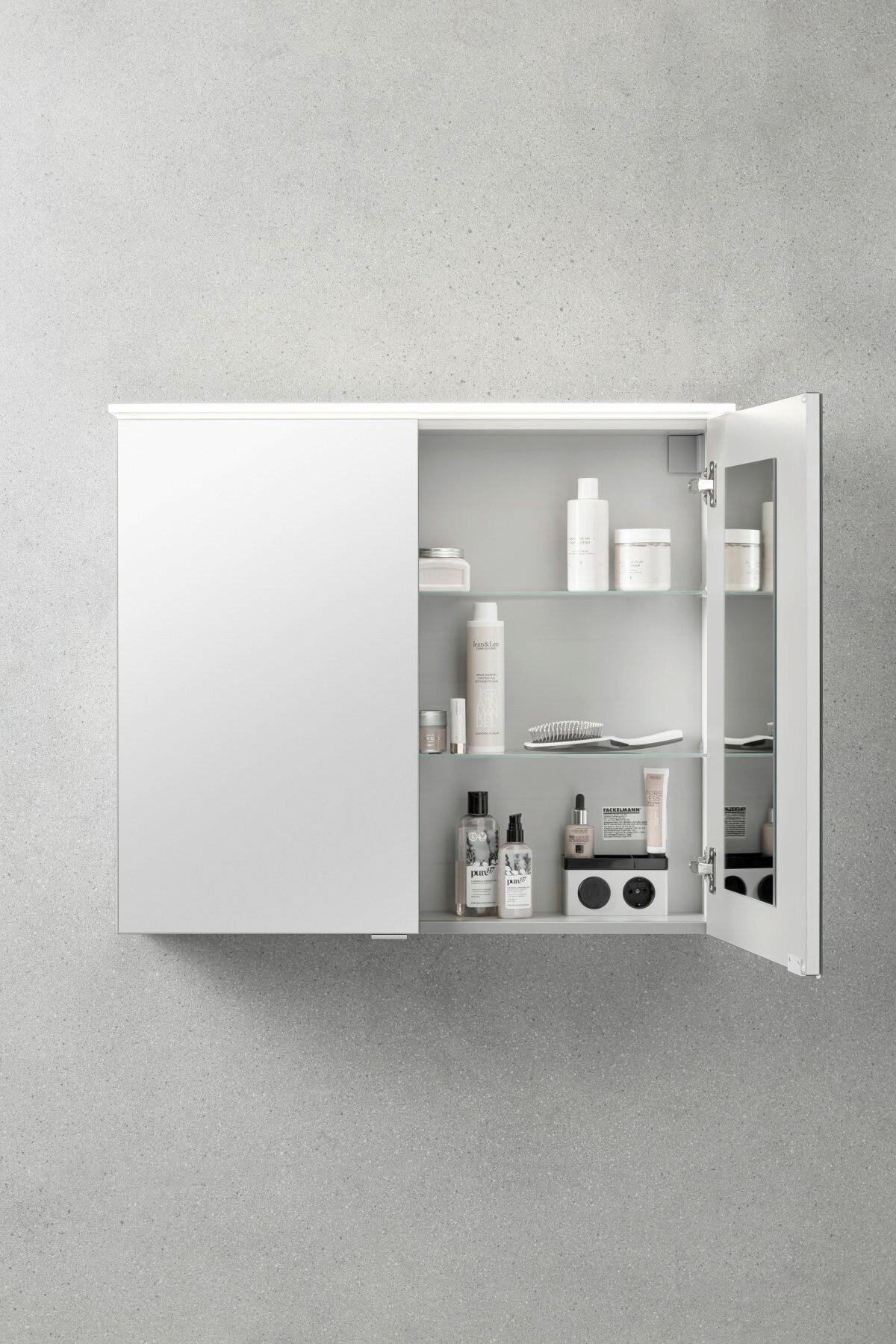 Badezimmer B.Perfekt Weiß 3-Teilig - Weiß, Basics, Glas/Keramik (82cm) - MID.YOU