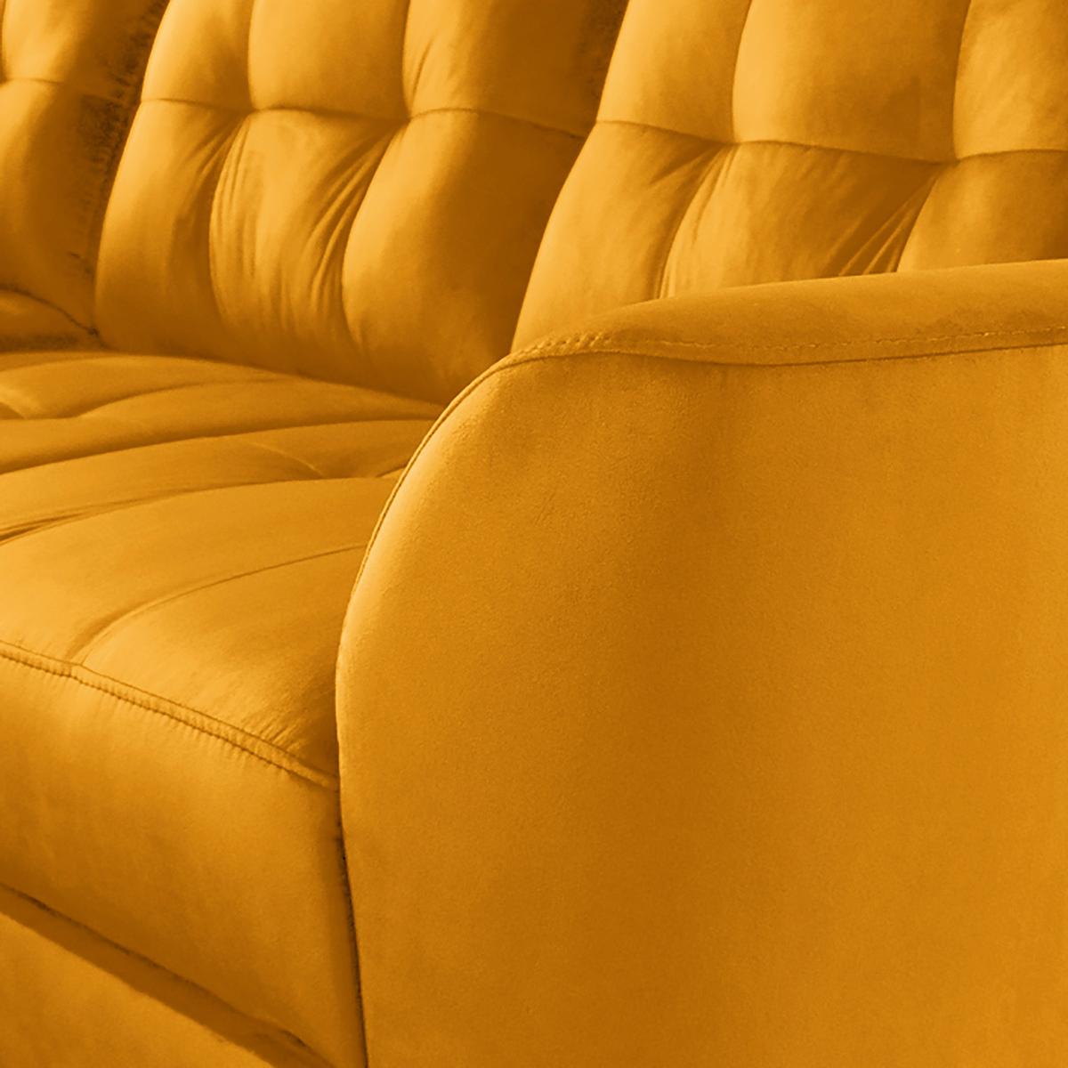 Ecksofa Nordic, Gelb S: 190x236 cm - Gelb/Buchefarben, Design, Textil (190/236cm) - Livetastic