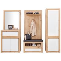 Garderoben-set Kashmir New Weiß/eiche Dekor 6-Tlg. - Eichefarben/Weiß, MODERN, Holzwerkstoff (228/192/41cm) - James Wood