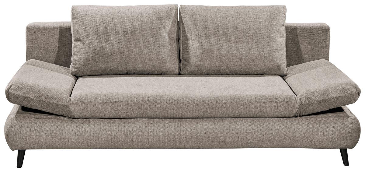 Schlafsofa Sunny 3Dl Taupe B: 212 cm - Taupe/Schwarz, KONVENTIONELL, Holzwerkstoff/Textil (212/88/101cm) - MID.YOU
