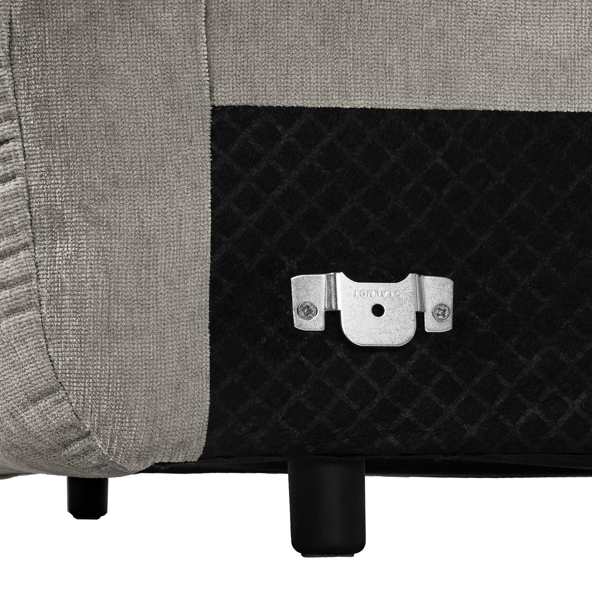 Bigsofa Fluffy, Silberfarben B: 285 Cm - Silberfarben/Schwarz, MODERN, Textil (285/87/184cm) - Trendmanufaktur