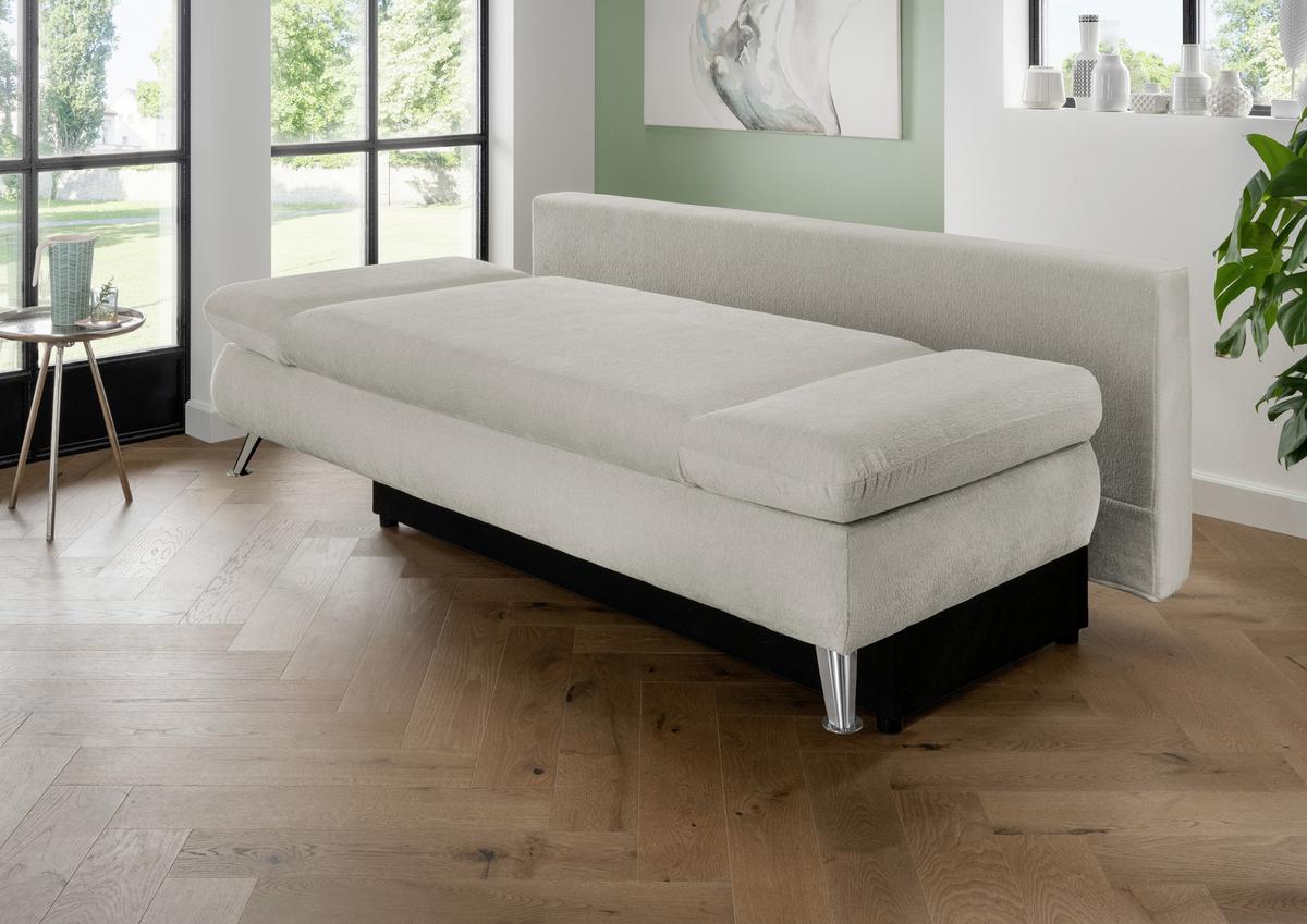 2-Sitzer-Sofa Mit Schlaffunktion Dale B: 208 cm - Chromfarben/Grau, MODERN, Textil (208/86/95cm) - Livetastic