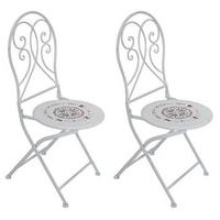 Gartensessel Set Klappbar Bayo Edelstahl 2 Stück - Weiß, Basics, Metall (42/94/50cm) - Gardenson