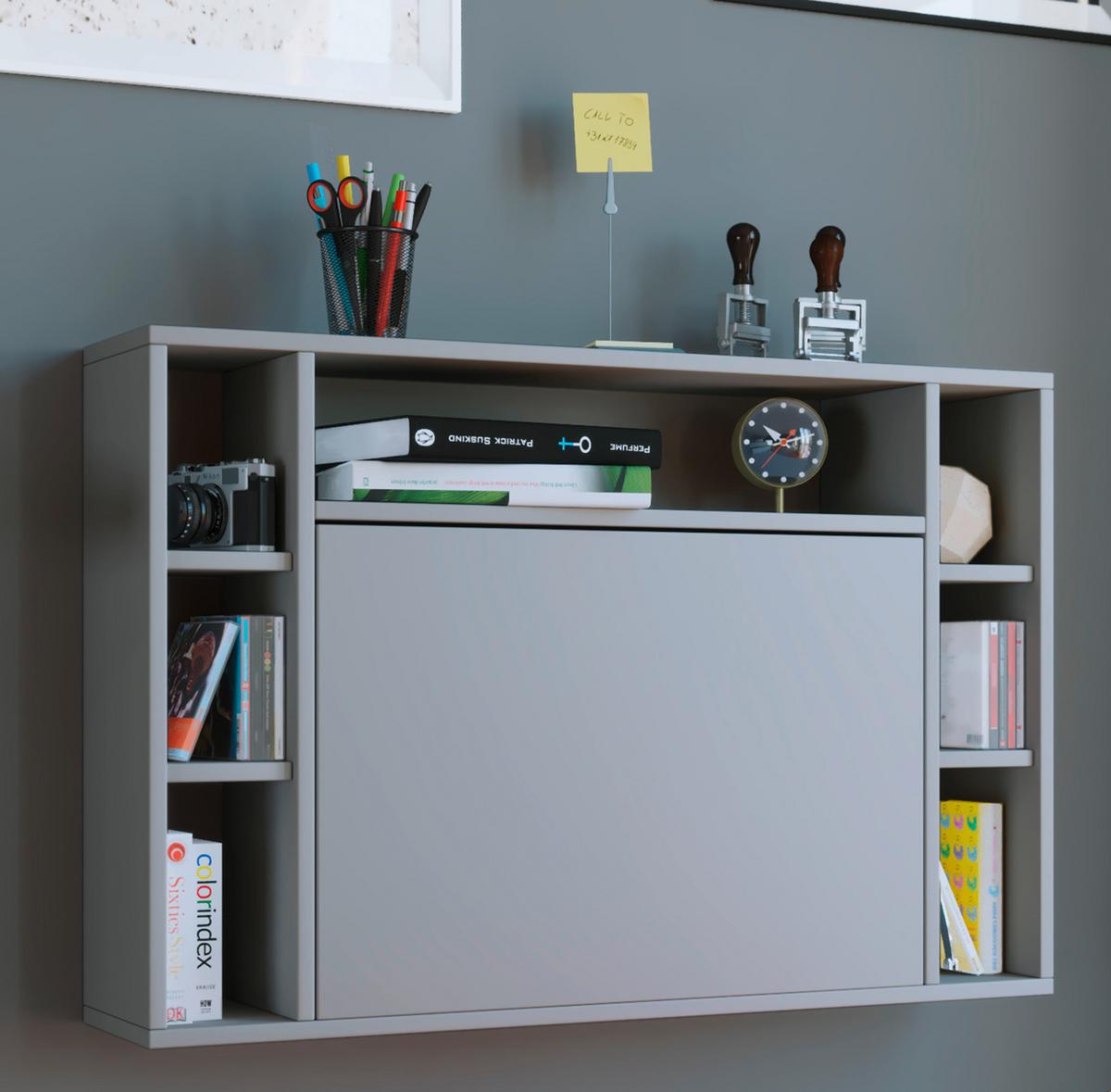 Laptoptisch Ausklappbar B: 90 cm Wandila, Grau - Grau, KONVENTIONELL, Holzwerkstoff (90/20/60cm) - MID.YOU