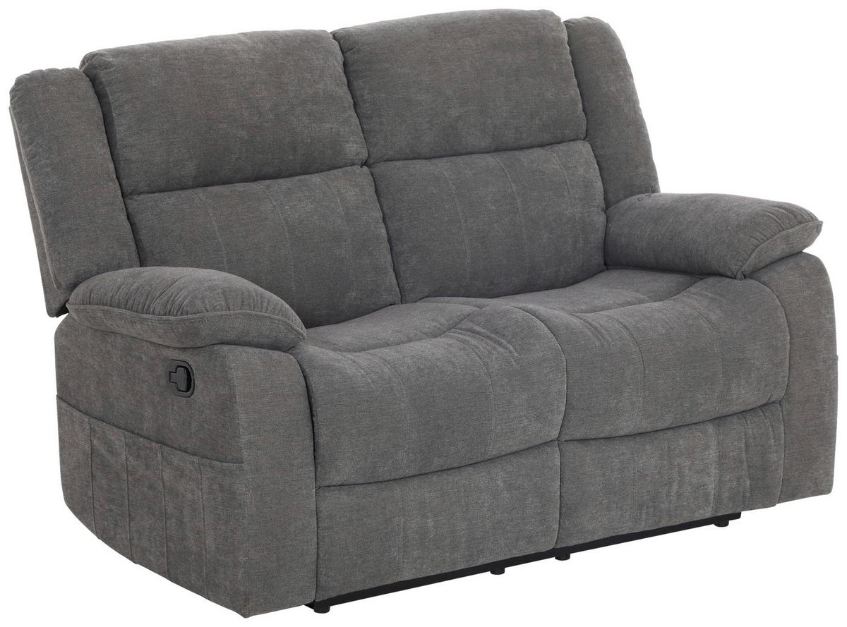 2-Sitzer-Sofa + Relaxfunktion Chester Grau B: 153 cm - Schwarz/Grau, Basics, Textil (153/101/90cm) - P & B