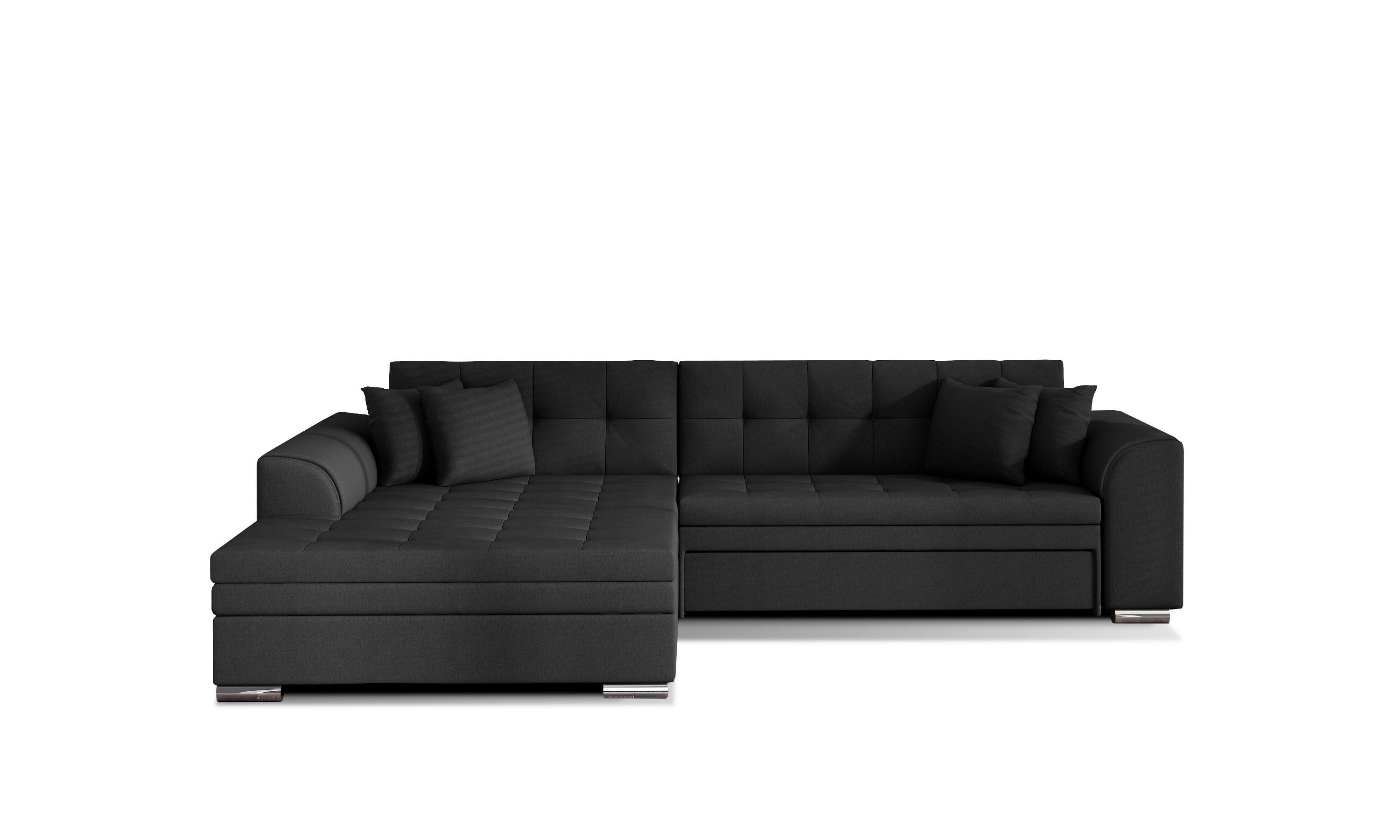Ecksofa Sorento Anthrazit S: 194x296cm - Chromfarben/Anthrazit, Design, Textil (194/296cm) - MID.YOU