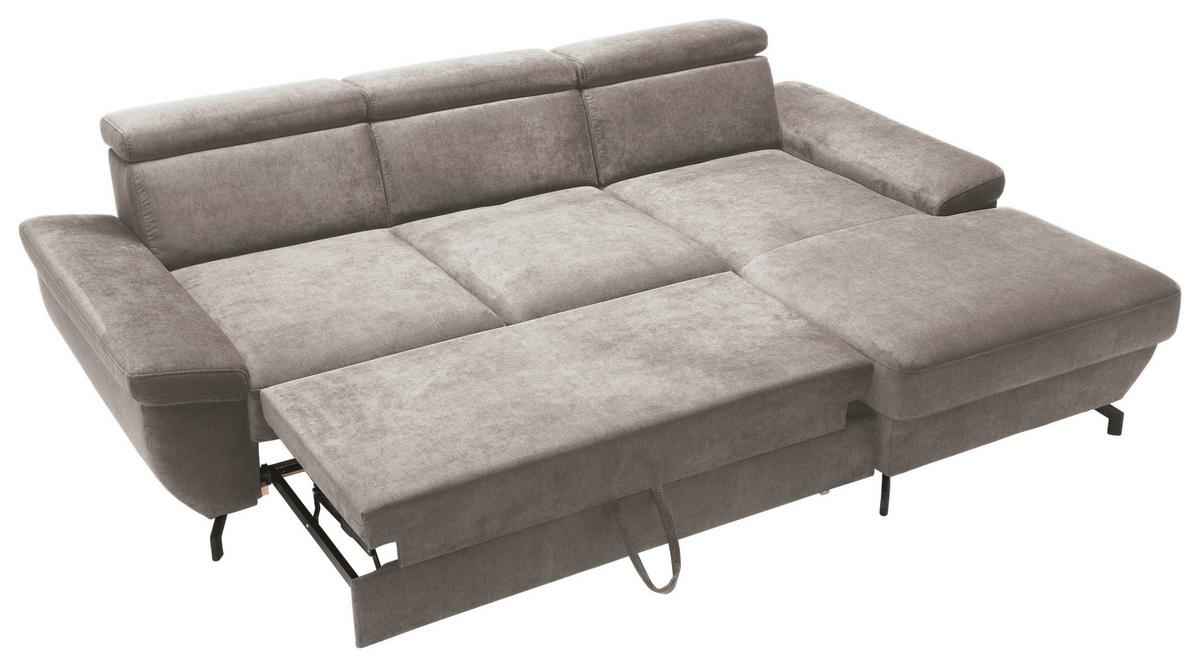 Ecksofa Rima - Silberfarben, MODERN, Textil (262/182cm) - Trendmanufaktur
